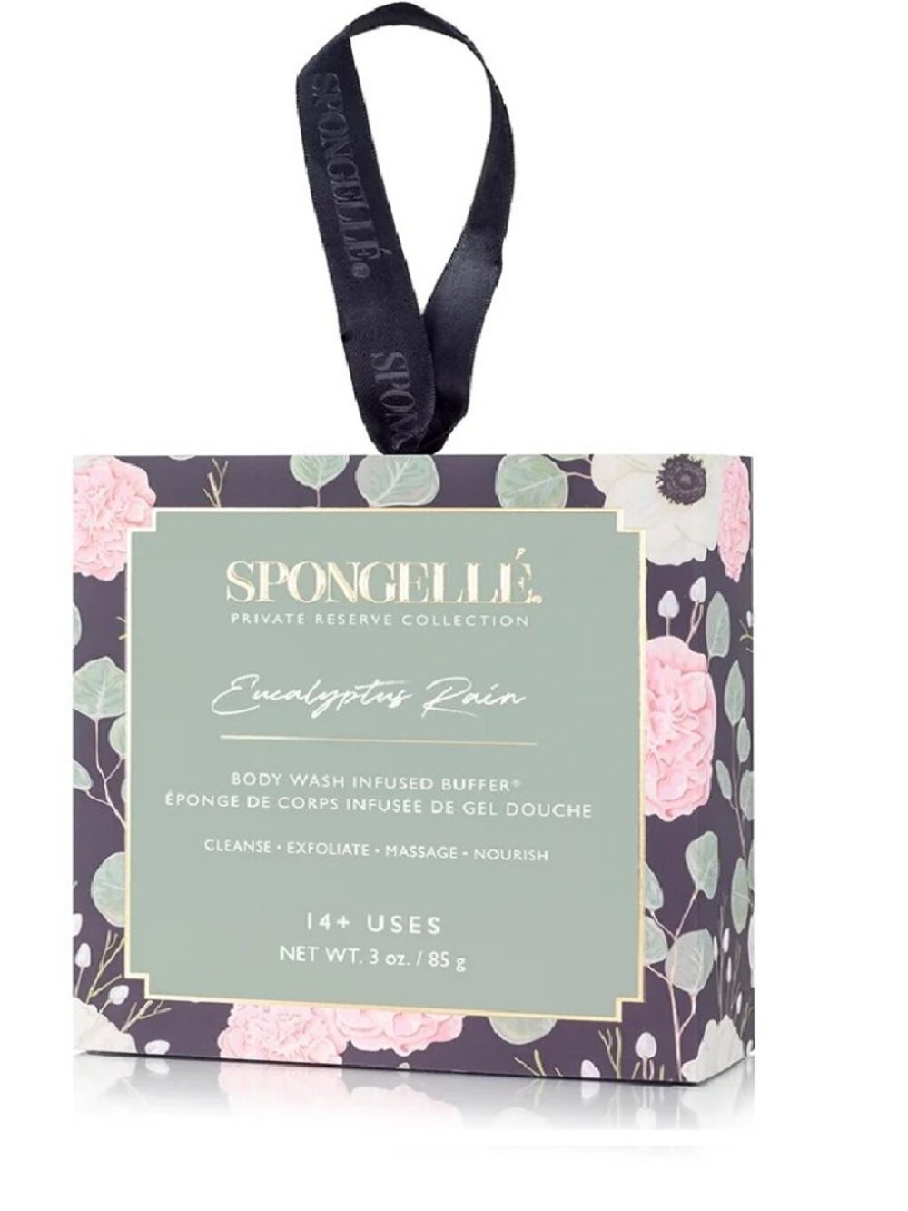 Spongelle Eucalyptus Rain Body Wash Infused Buffer Multi-Use Cleanse, Exfoliate